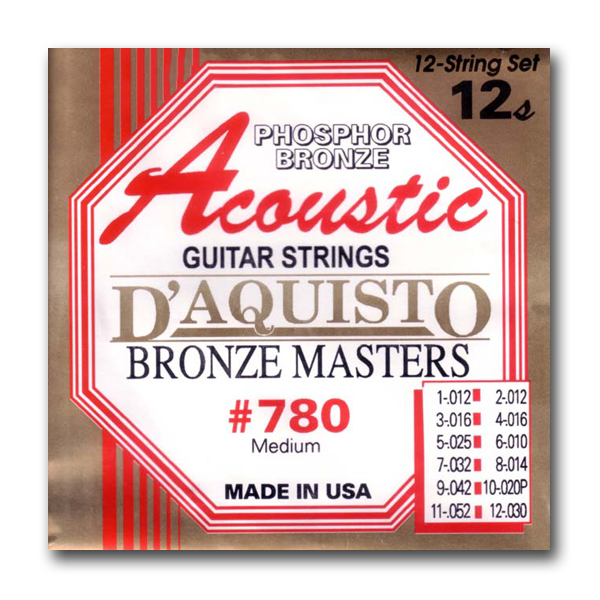 Струны для акустической 12-струнной гитары D'Aquisto 760/M Medium (12 шт)
