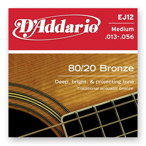 Струны для акустической гитары D'Addario Bronze EJ12 Medium (6 шт)