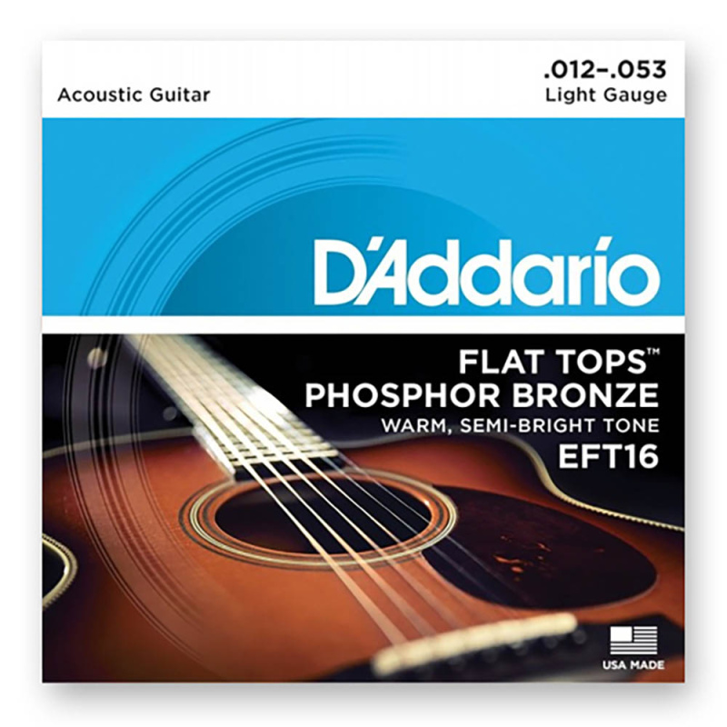Струны для акустической гитары D'Addario Flat Tops EFT16 Light (6 шт)