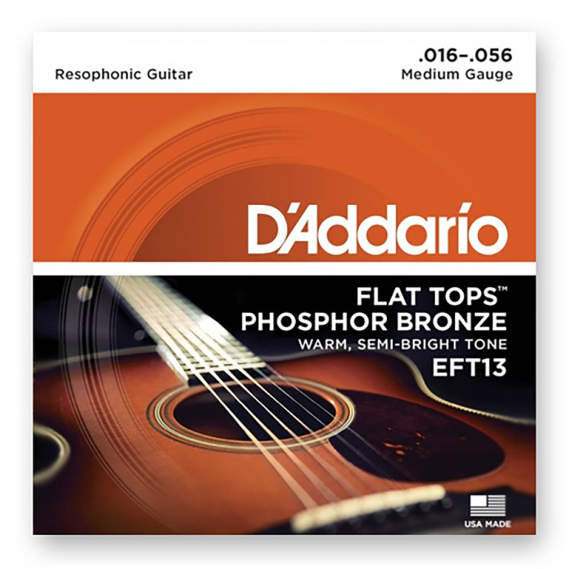 Струны для акустической гитары D'Addario Flat Tops EFT13 Medium (6 шт)