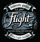 Струны для акустической гитары Flight AS1047 Extra Light (6 шт)