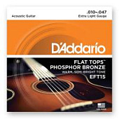 Струны для акустической гитары D'Addario Flat Tops EFT15 Extra Light (6 шт)
