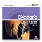 Струны для акустической гитары D'Addario Bronze EJ13 Custom Light (6 шт)
