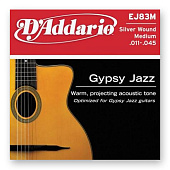 Струны для акустической гитары D'Addario Gypsy Jazz EJ83M Medium (6 шт)