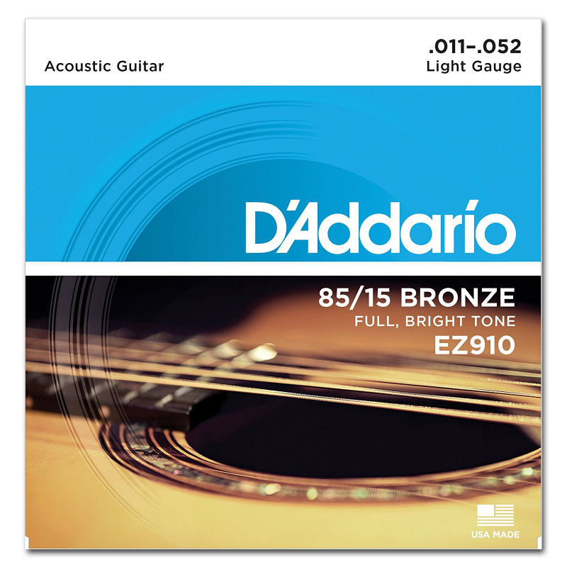 Струны для акустической гитары D'Addario American Bronze EZ910 Light (6 шт)