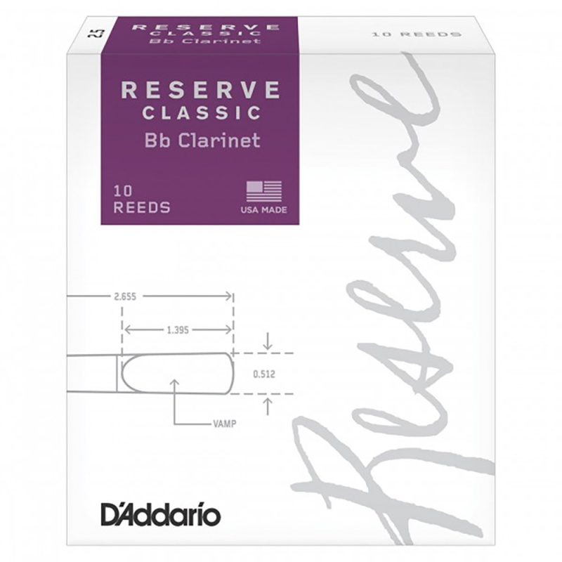 Трости для кларнета Rico Reserve Classic №2,5 Bb (10 шт)