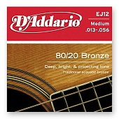 Струны для акустической гитары D'Addario Bronze EJ12 Medium (6 шт)