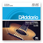 Струны для акустической 12-струнной гитары D'Addario Silk & Steel EJ35 Light (12 шт)