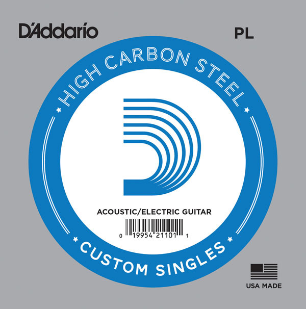 Струна для акустической гитары D'Addario Plain Steel PL013