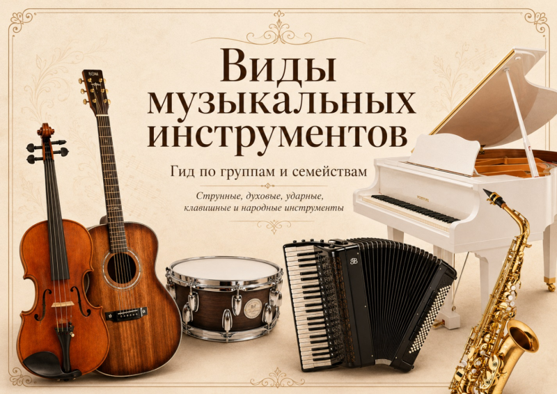 Виды музыкальных инструментов: гид по группам и семействам
