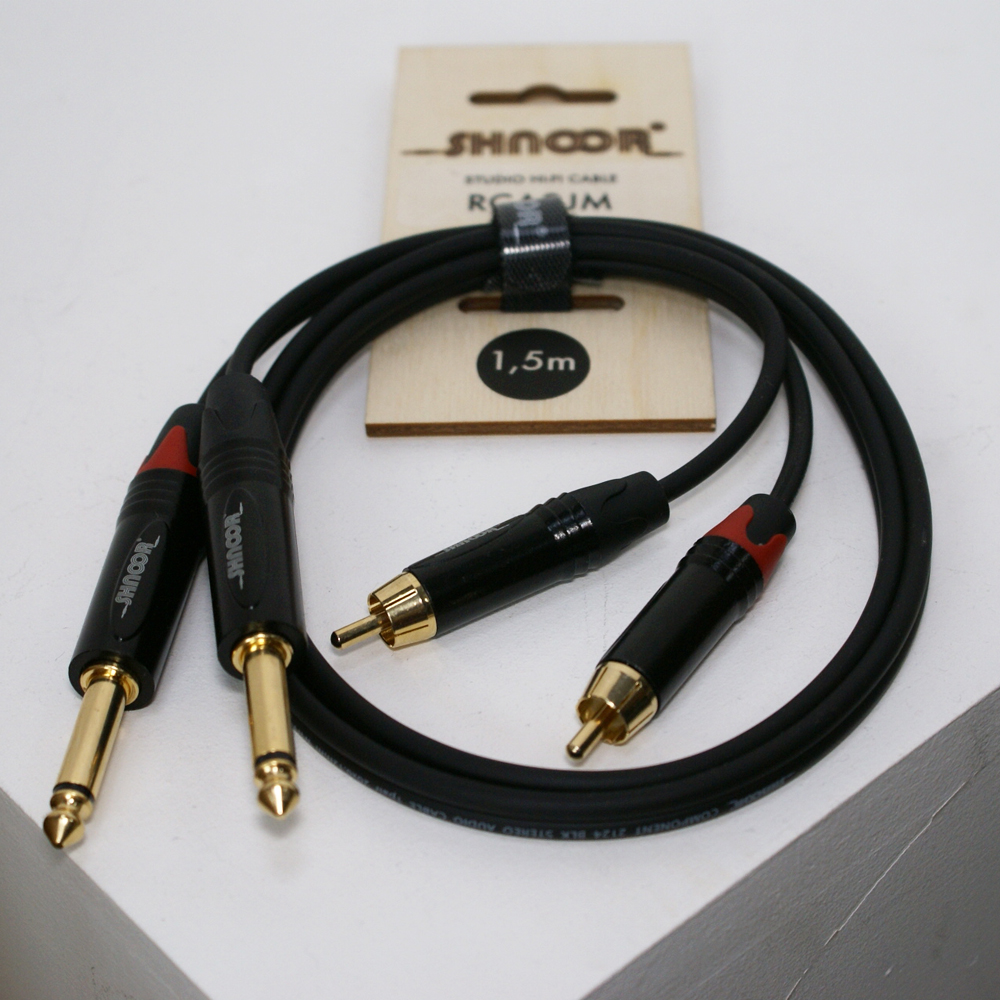 Компонентный кабель Shnoor RCA2JM, 2хRCA - 2х3.6 Jack, 0,5 м