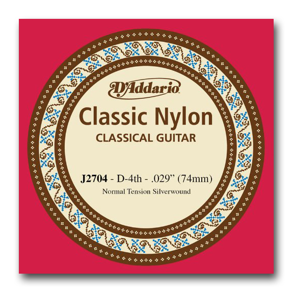 Струна для классической гитары D'Addario Classic Nylon J2704 Ре (D)