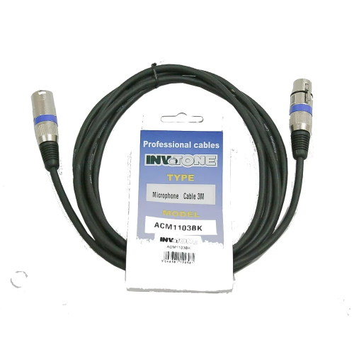 Микрофонный кабель Invotone ACM1110 BK, XLR (штекер) - XLR (гнездо), 10 м