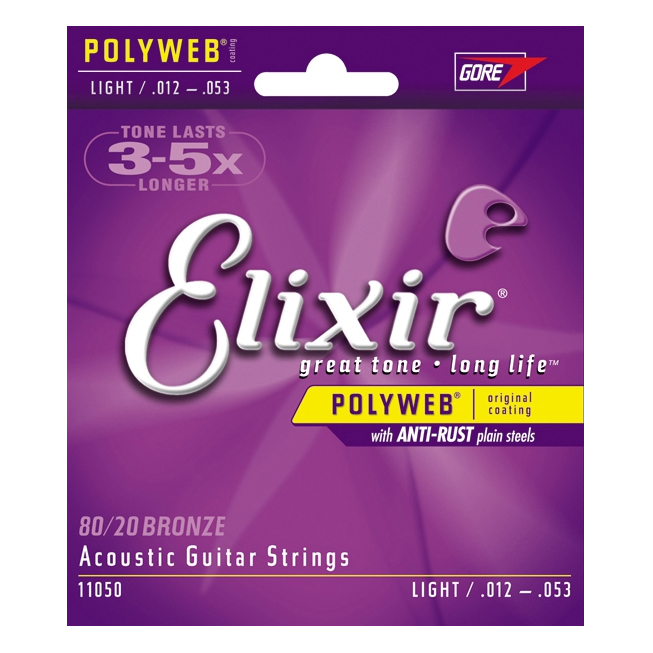 Струны для акустической гитары Elixir Polyweb 11050 Light (6 шт)