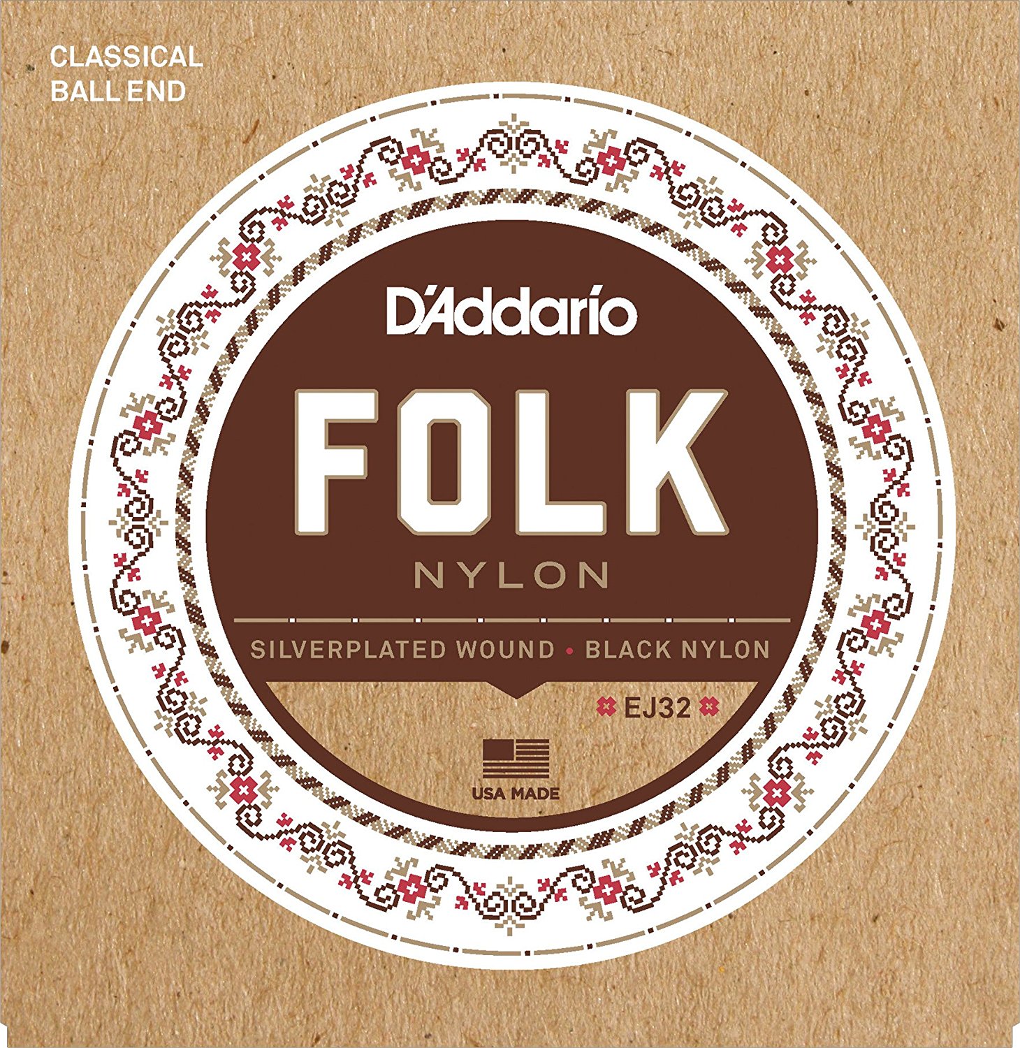 Струны для акустической гитары D'Addario Folk EJ32  (6 шт)