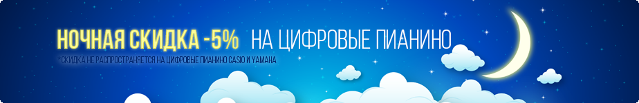Ночная скидка -5% на цифровые пианино!