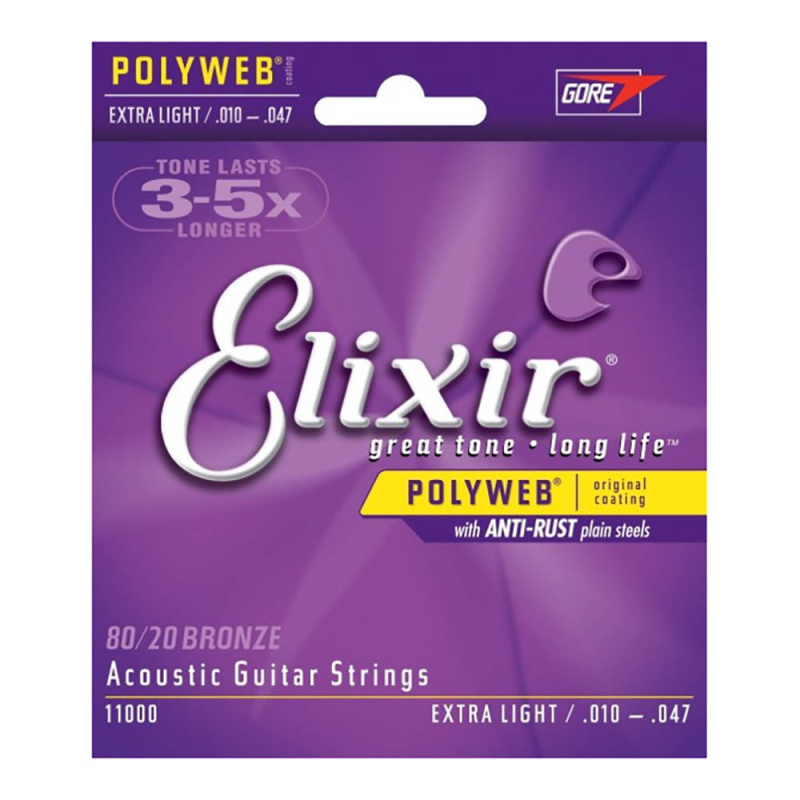 Струны для акустической гитары Elixir Polyweb 11000 Extra Light (6 шт)