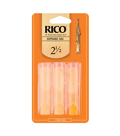 Трости для сопрано саксофона Rico №2,5 (3 шт)