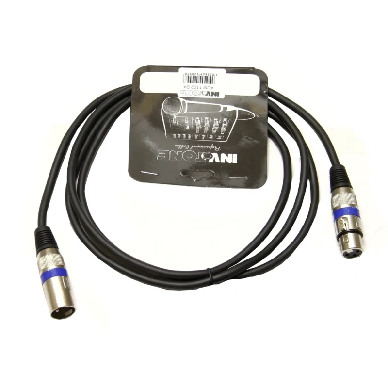 Микрофонный кабель Invotone ACM1102 BK, XLR (штекер) - XLR (гнездо), 2 м
