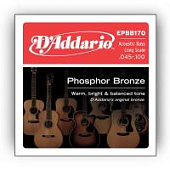 Струны для акустической бас-гитары D'Addario Phosphor Bronze EPBB170 (4 шт)
