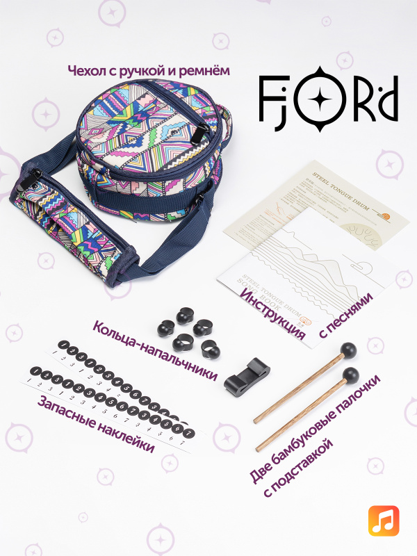 Глюкофон Fjord Prana 12,7 см, зеленый, 8 нот, До-мажор (C)