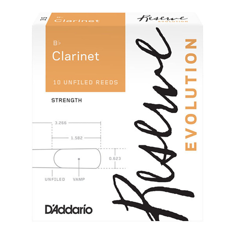 Трости для кларнета D'Addario Reserve Evolution №2,5 Bb (10 шт)