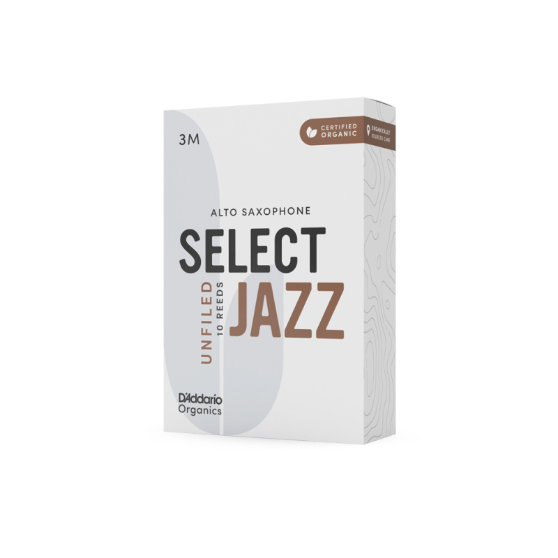 Трости для альт саксофона D'Addario Organic Select Jazz Unfiled №3M (10 шт)