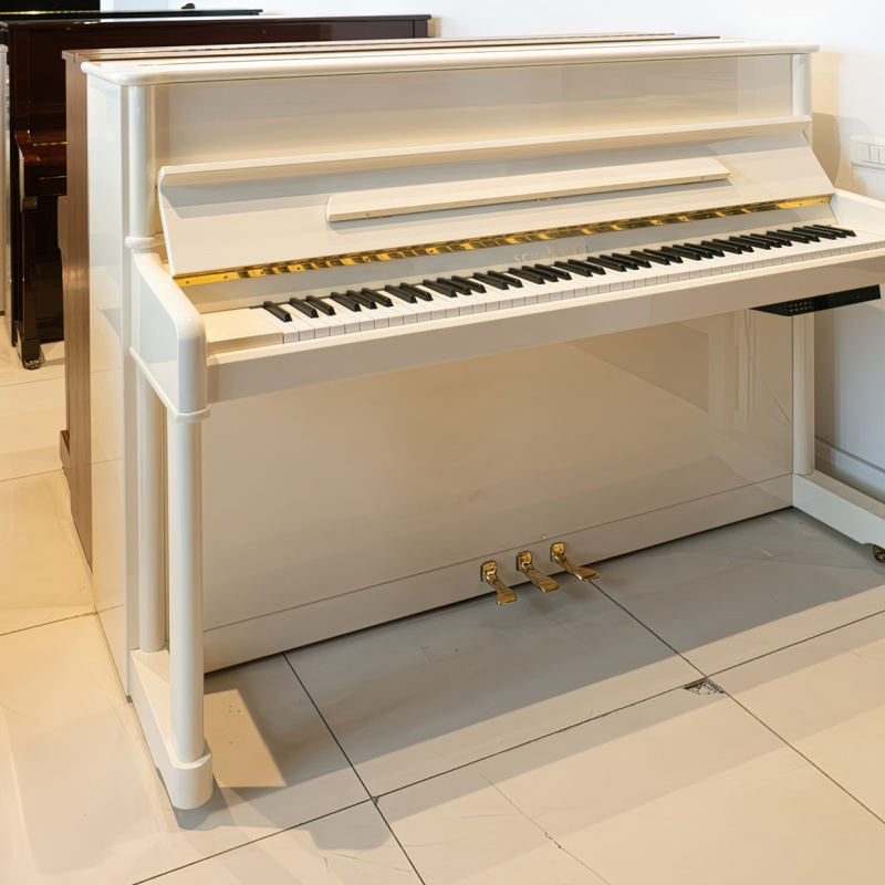 Пианино Schimmel Classic C120 Tradition (BU) белое, полированное, цифровая система PianoDisc.