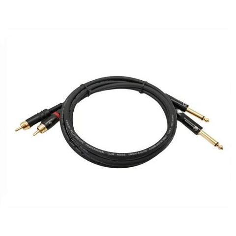 Аудио кабель ZZcable E57-2RCA-2J-0200-0, 2X RCA - 2X Jack, 2 м