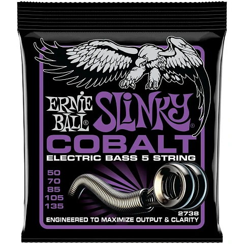 Струны для 5-струнной бас-гитары Ernie Ball Slinky Cobalt Power 2738 (5 шт)