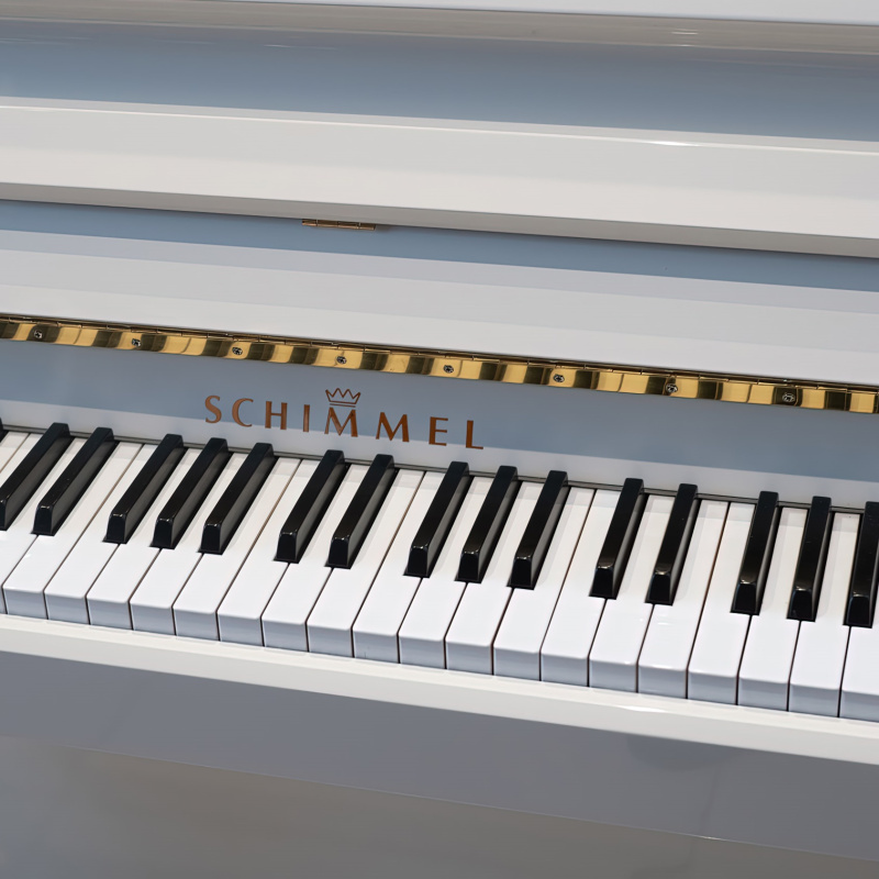 Пианино Schimmel Classic C120 Tradition (BU) белое, полированное, цифровая система PianoDisc.
