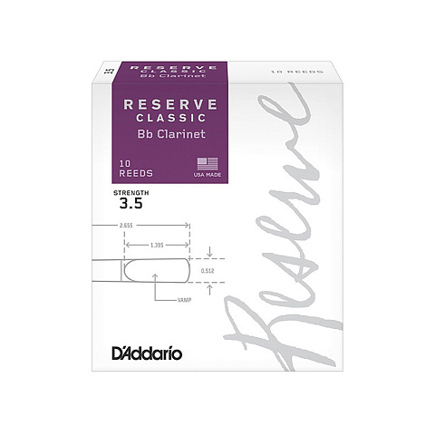 Трости для кларнета Rico Reserve Classic №3,5 Bb (10 шт)