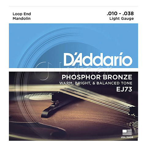 Струны для мандолины D'Addario Phosphor Bronze EJ73 Light (8 шт)