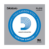 Струна для акустической гитары D'Addario Plain Steel PL012 Ми (E)