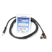 Инструментальный кабель Invotone ACA1102, джек (моно) 6,3 мм - 2 x RCA, 2 м