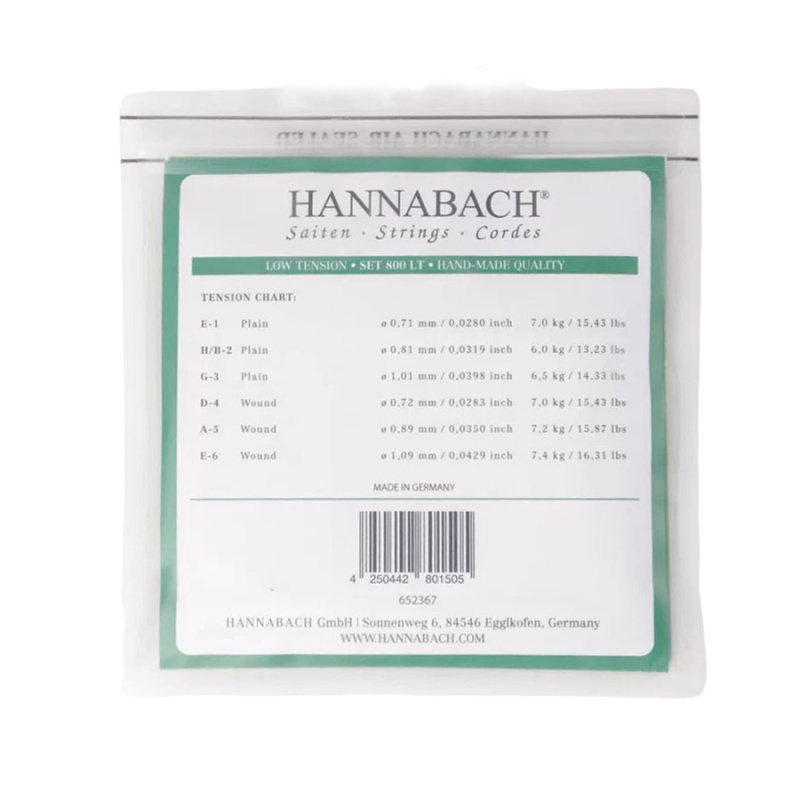 Струны для классической гитары Hannabach Silver Plated 800 LT Light (6 шт)