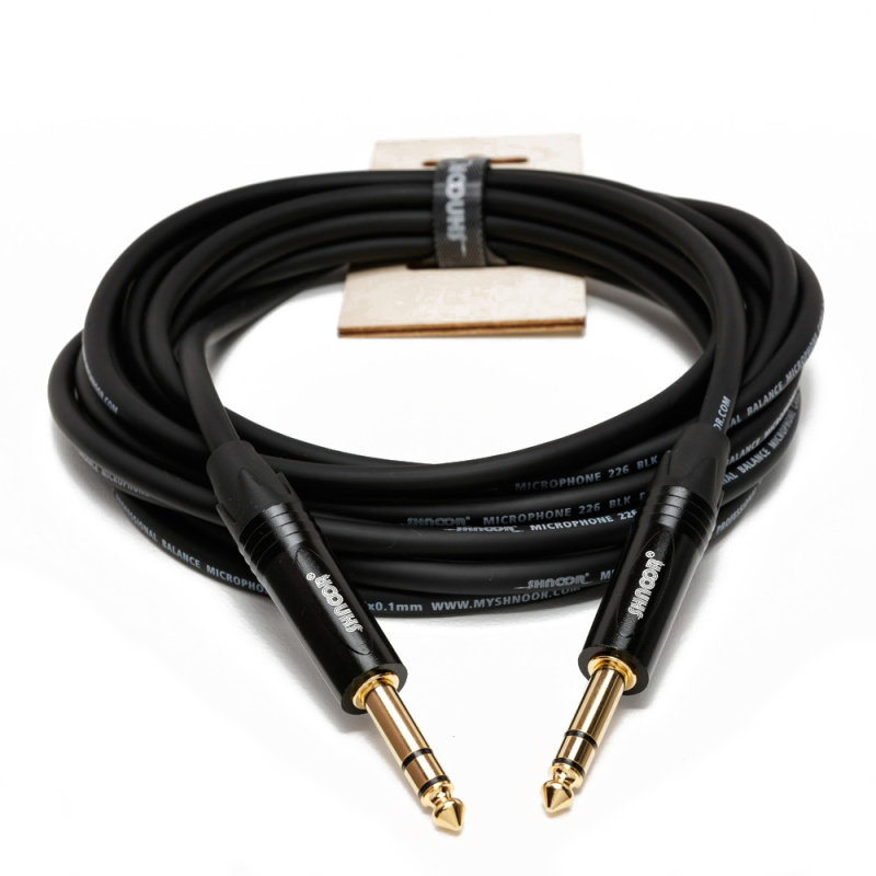 Инструментальный кабель балансный Shnoor MC226-JSJS-B, джек 6.35 - джек 6.35, моно, 0,5 м