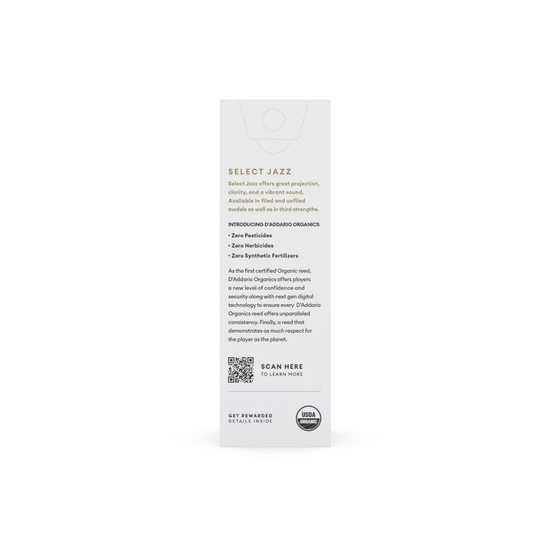 Трость для тенор саксофона D'Addario Organic Select Jazz filed №2M