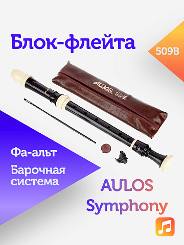 Блок-флейта Aulos Symphony 509B пластиковая, Фа-альт, барочная система