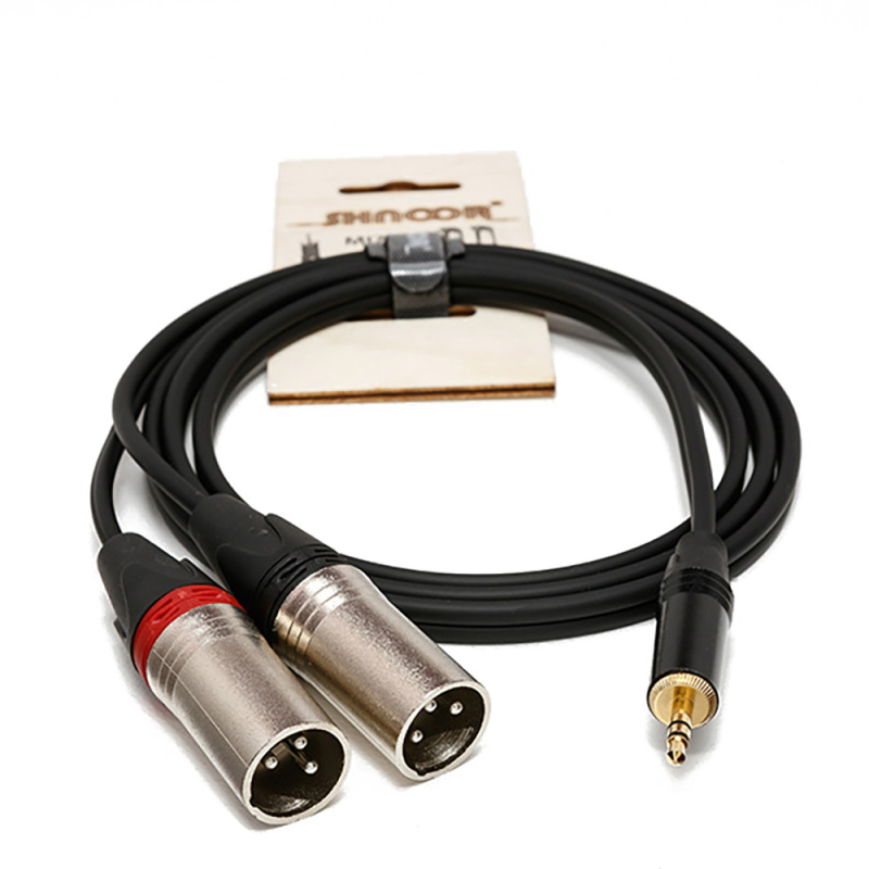 Кабель Shnoor MJ2XM, джек 3.5 мм - 2 XLRm, моно, 1 м