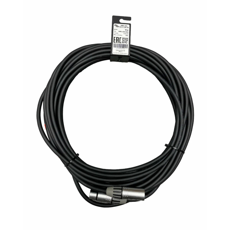 Кабель DMX Leem DMX3-10, XLR (гнездо) - XLR (штекер), 10 м