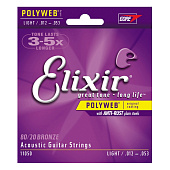 Струны для акустической гитары Elixir Polyweb 11050 Light (6 шт)