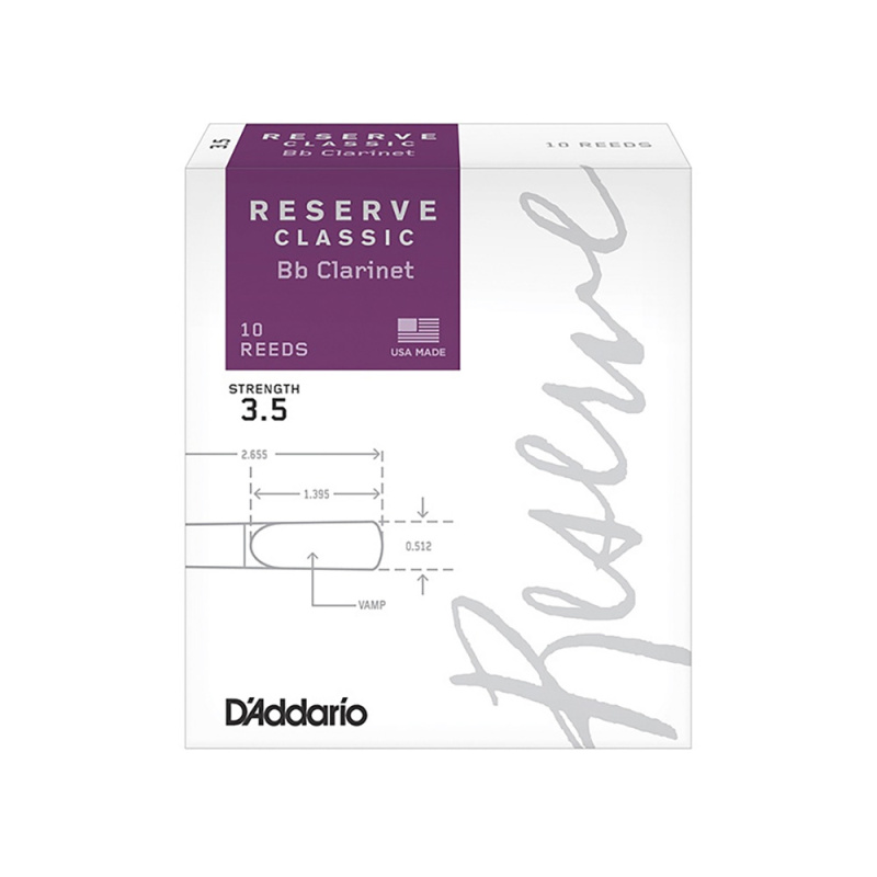 Трости для кларнета Rico Reserve Classic №3,5 Bb (10 шт)
