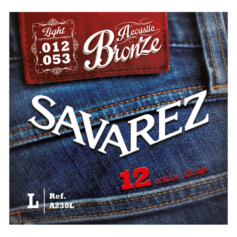 Струны для акустической 12-струнной гитары Savarez Acoustic Bronze A230L Light (12 шт)
