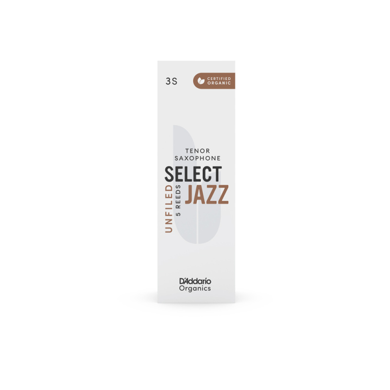 Трости для тенор саксофона D'Addario Organic Select Jazz Unfiled №3S (5 шт)