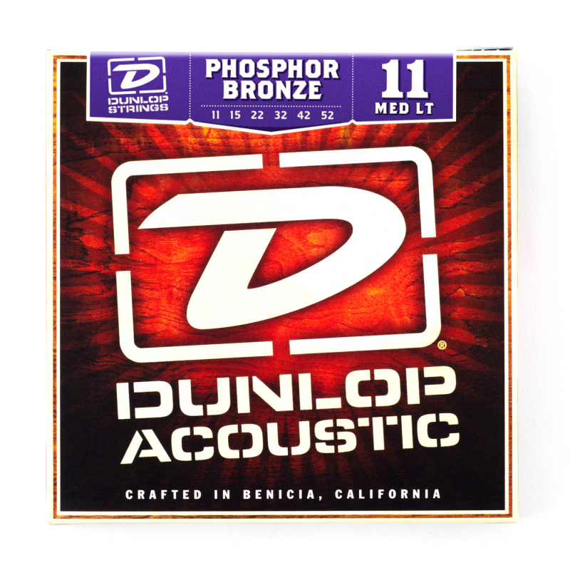 Струны для акустической гитары Dunlop Phosphor Bronze DAP1152 Medium Light (6 шт)