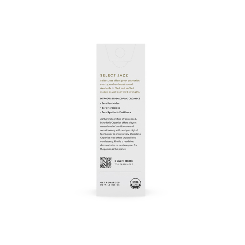 Трости для тенор саксофона D'Addario Organic Select Jazz filed №2M (5 шт)