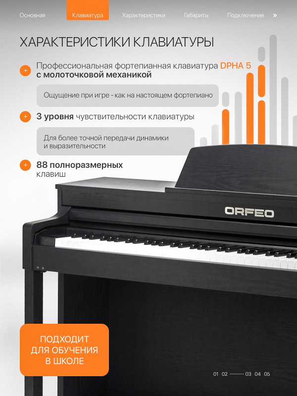 Цифровое пианино Orfeo Eurydice E-32 черное, с наушниками