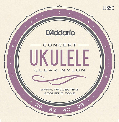 Струны для укулеле концерного D'Addario EJ65C (4 шт)