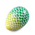 Окарина-бас STL Dragon Egg 4 отверстия, керамическая, зелёная